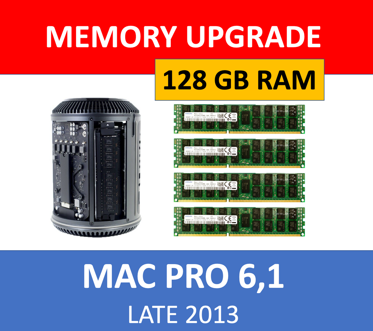Samsung 128GB 4X32GB DDR3 ECC 1600 Memory RAM for 2013 Mac Pro 6,1