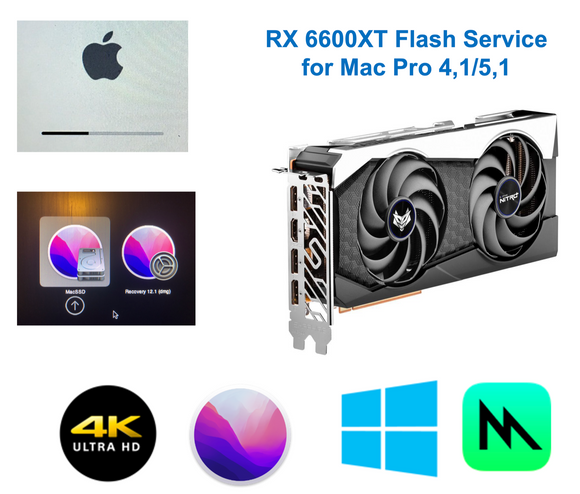 RX 6600XT Flash & Setup Service for Mac Pro 4,1 5,1 with native Monterey support