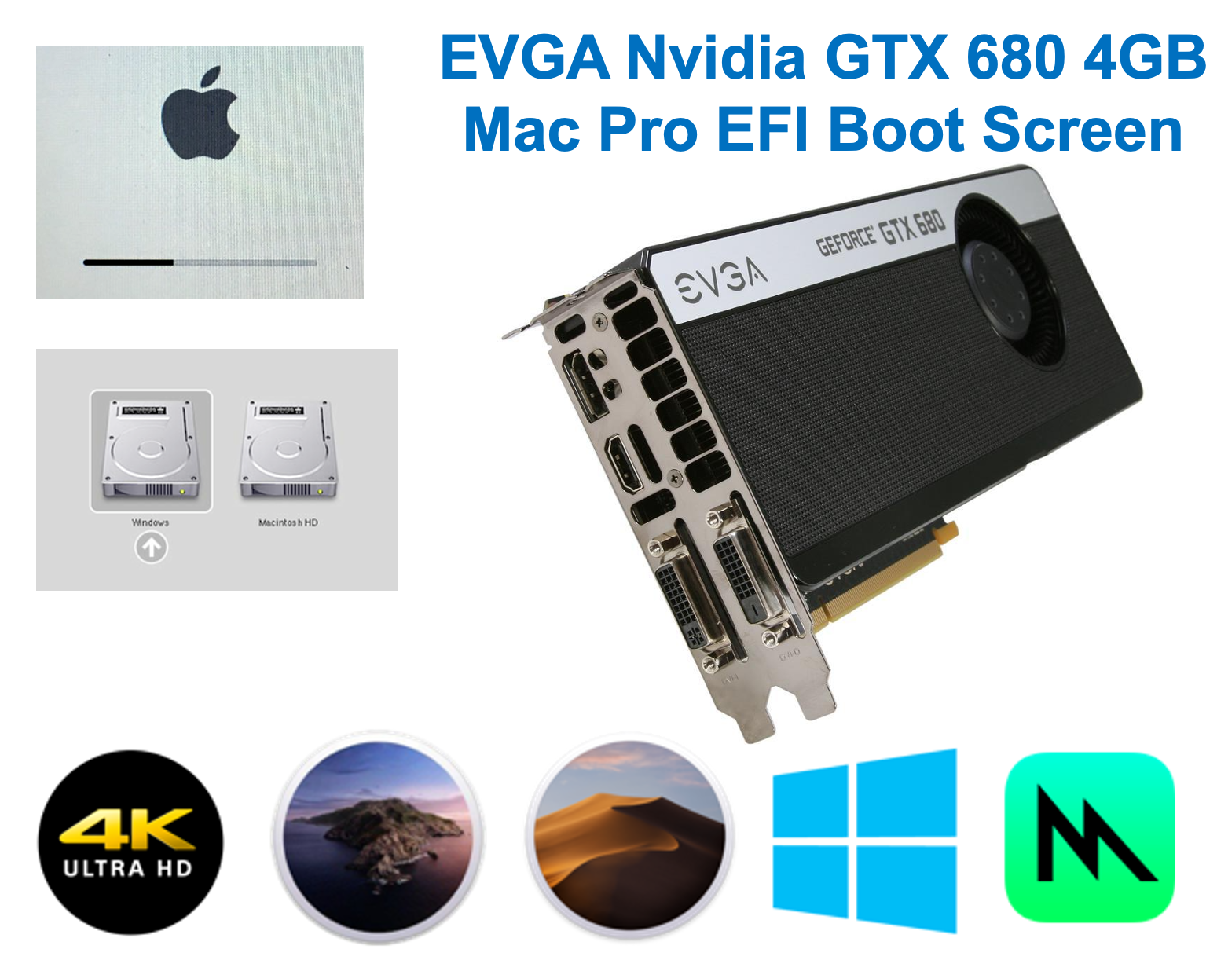 GTX680 4GB/MacPro 2008 2009 2010 2012/ELSA GeForce GTX680 4GB /Mac EFI/ BigSur対応/グリス塗替え/動作確認済 - パソコン