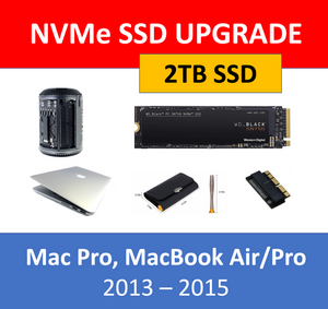 WD Black 2TB NVMe SSD Mac Pro 2013 MacBook Air/Pro 2013 2014 2015 Upgr –  dqupgrade