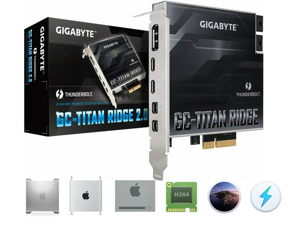 GIGABYTE GC-TITAN RIDGE 2.0 MacPro 改造済み Mac Pro 4,1 5,1 Flashed Gigabyte Titan Ridge 2.0 Thunderbolt 3