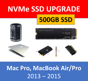 WD Black 500GB NVMe SSD Mac Pro 2013 MacBook Air/Pro 2013-2015 Upgrade Kit 512GB