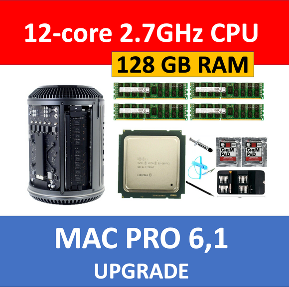 Apple Mac Pro 6.1 Late 2013 2.7GHz 12-Core CPU Processor+128GB Memory Upgrade